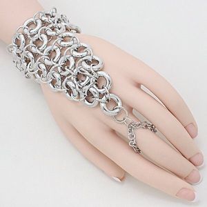 Silver Hand Chain Bracelet Ring